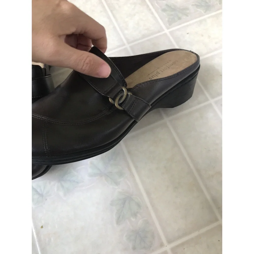 Real Comfort by Predictions 8.5M Brown Mule Slip On Dress Shoes Man Made 2